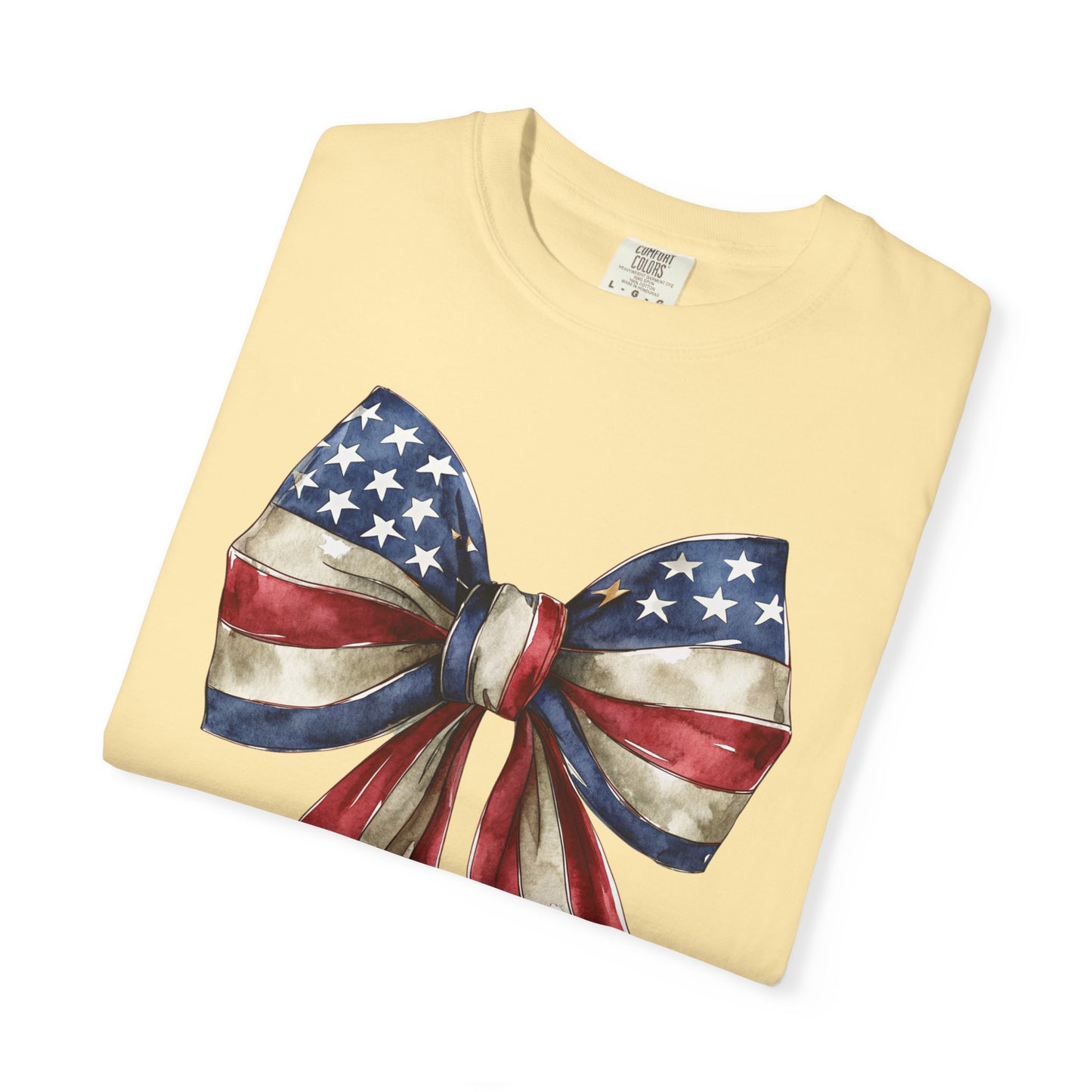 Red White Blue Coquette Bow T-Shirt • 4th of July Tee • American Flag Design Shirt