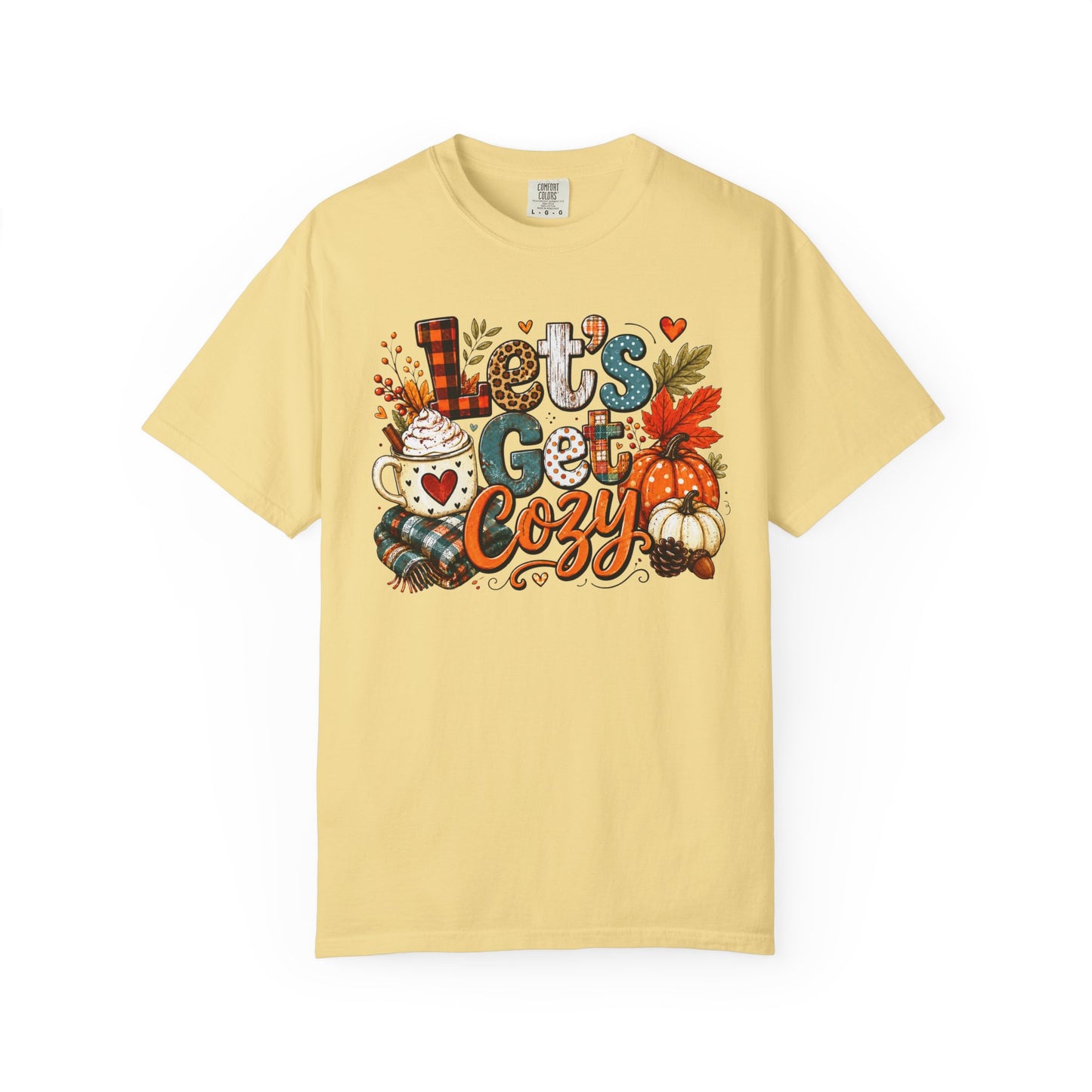 Let's Get Cozy Shirt • Cozy Fall Shirt • Pumpkin Spice Tee • Autumn Graphic Tee • Cute Fall Sweatshirt • Comfort Colors Fall Shirt • Cozy Season Tee