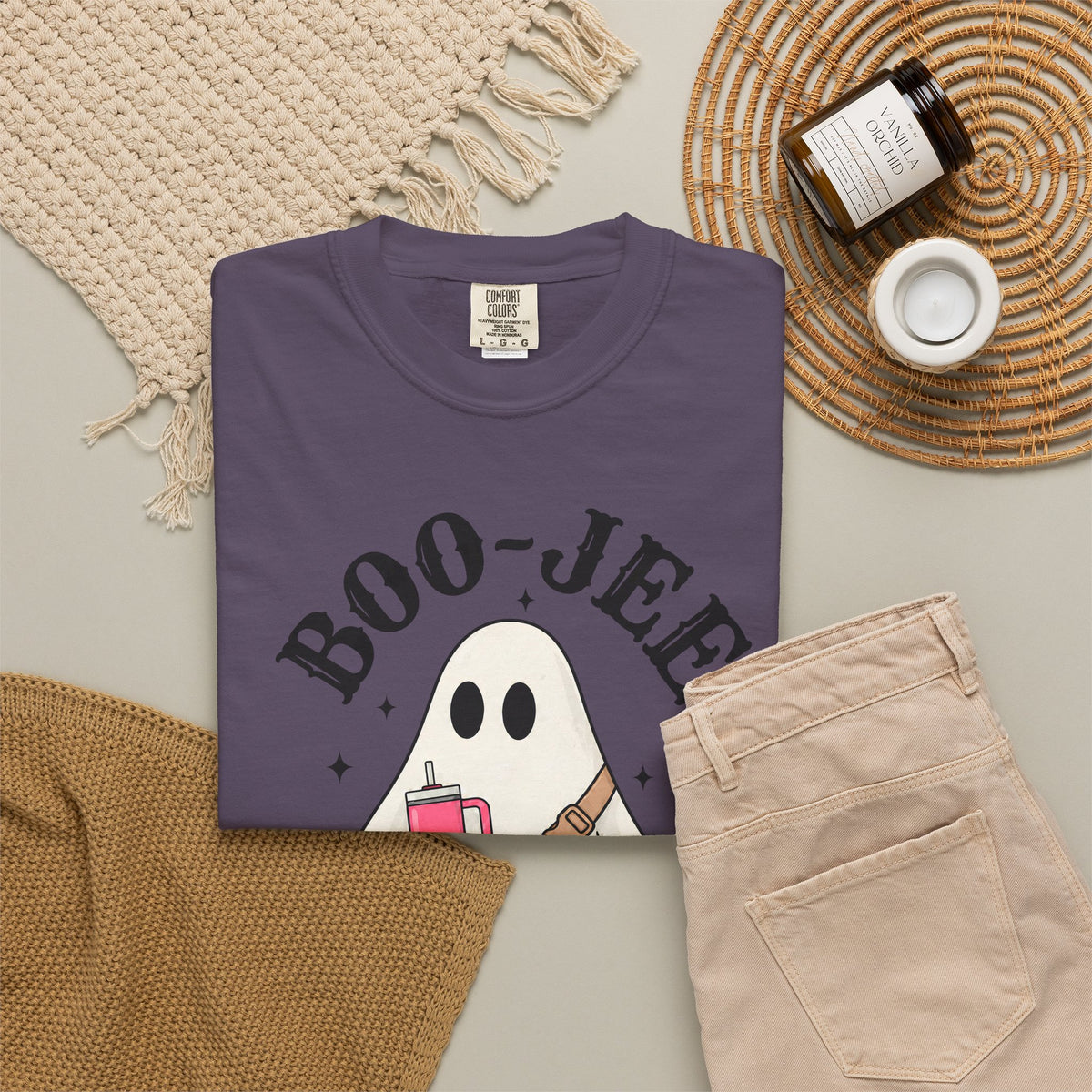 Boo Jee Ghost Shirt, Comfort Colors Halloween Tee, Cute Ghost Shirt, Girly Halloween Graphic Tee, Spooky Season Shirt