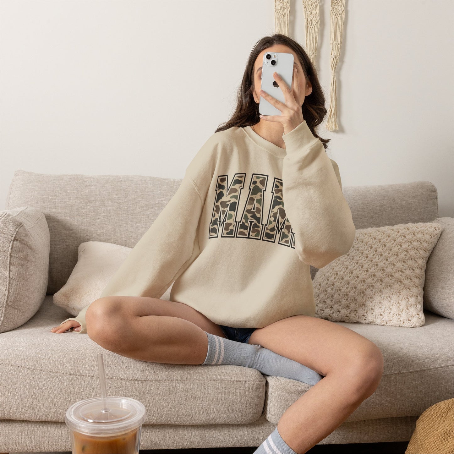 Mama Camo Crewneck Sweatshirt – Camouflage Graphic Mama Pullover, Mother's Day Gift