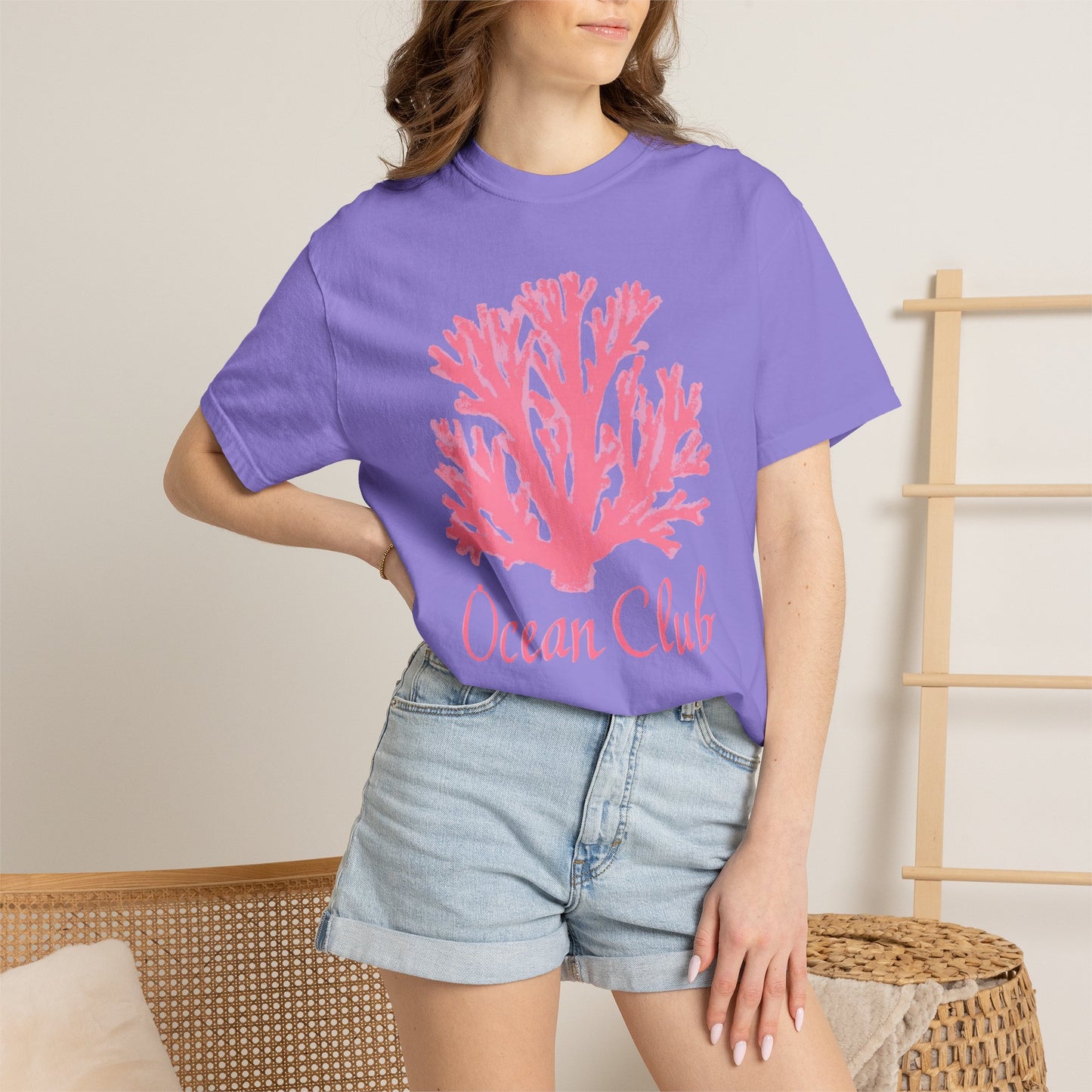 Ocean Club Summer Shirt • Pink Coral Beach Tee • Coastal Vacation Graphic Shirt • Beach Trip Outfit