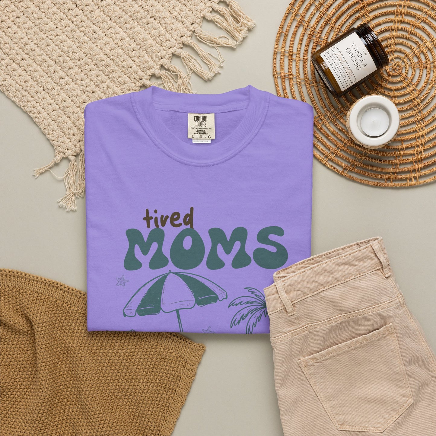 Tired Moms Summer Club Beach Mom Graphic Tee • Summer Vacation Shirt • Pool Day Mama Outfit • Coastal Summer Tee