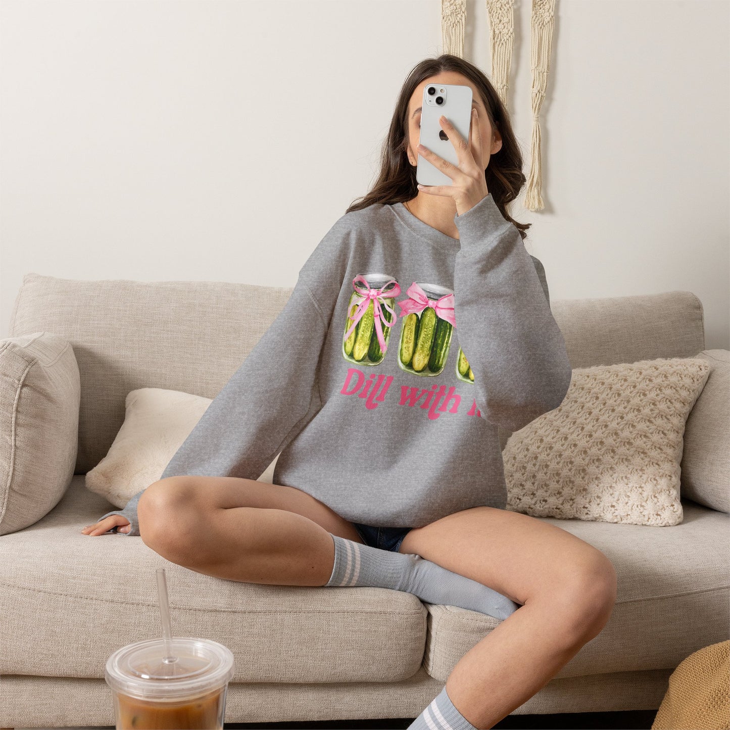 Dill With It Sweatshirt — Funny Pickle Jar Crewneck