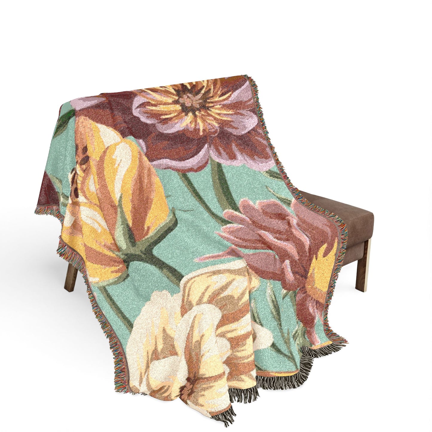 Floral Tulip Woven Blanket — Cozy Garden Throw