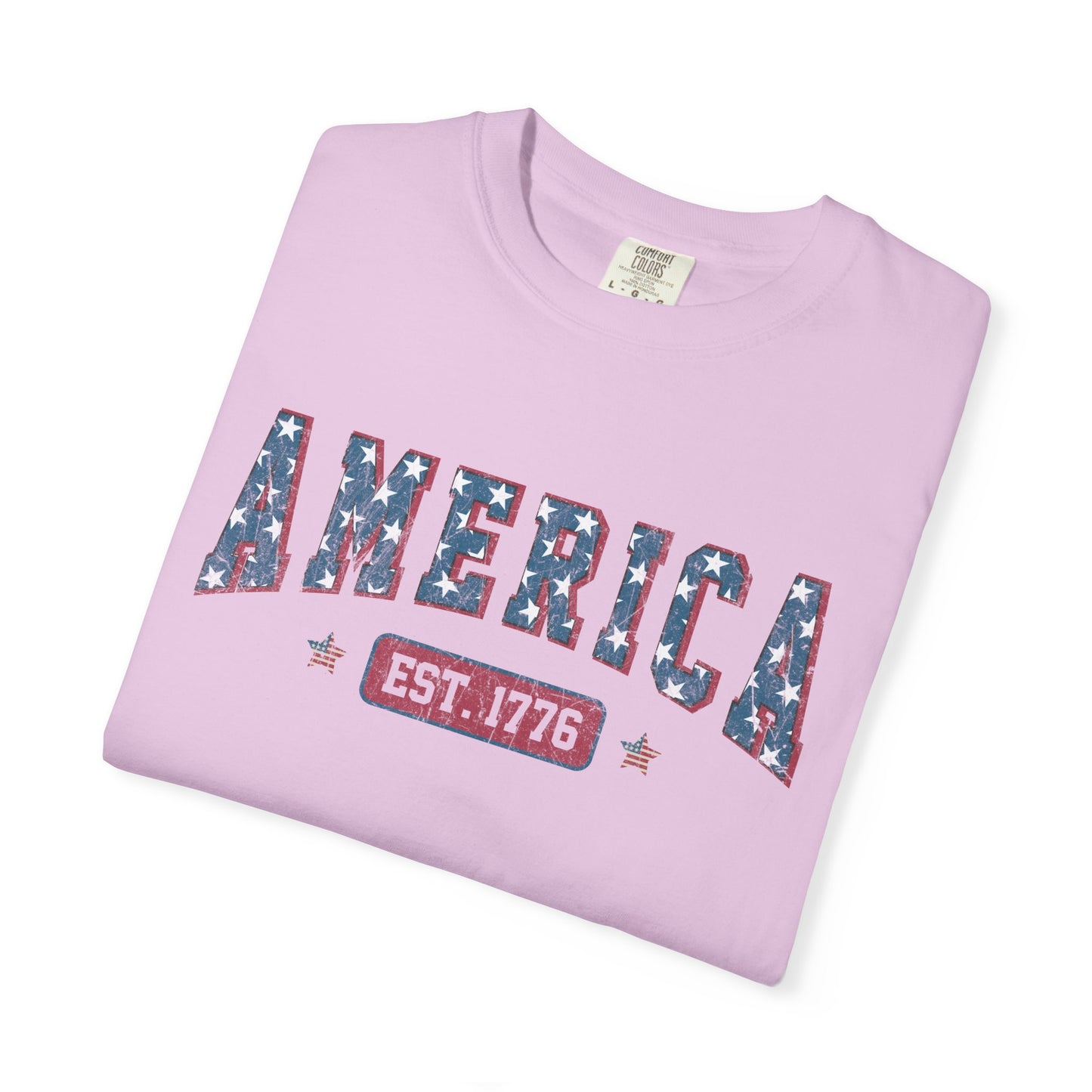 America Est 1776 T-Shirt • Vintage Patriotic Graphic Tee • Red White Blue Fourth of July Shirt
