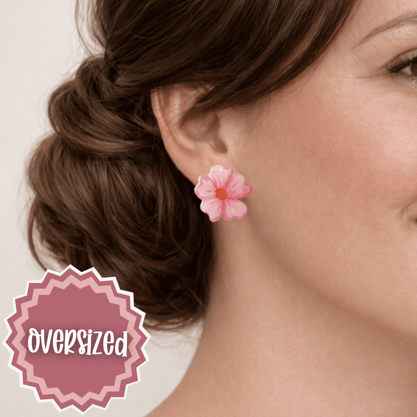 Bold Pink Flower Spring Earrings • Tropical Beach Vacation Jewelry• Hypoallergenic