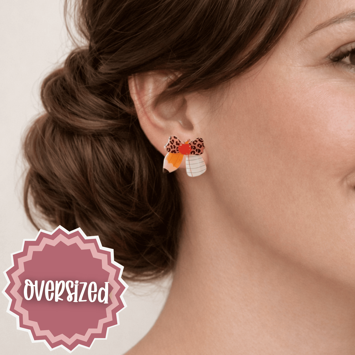 Teacher Pencil Bow Earrings • Back to School Theme Jewelry • Hypoallergenic • Pearl Drop, Studs & Dangles