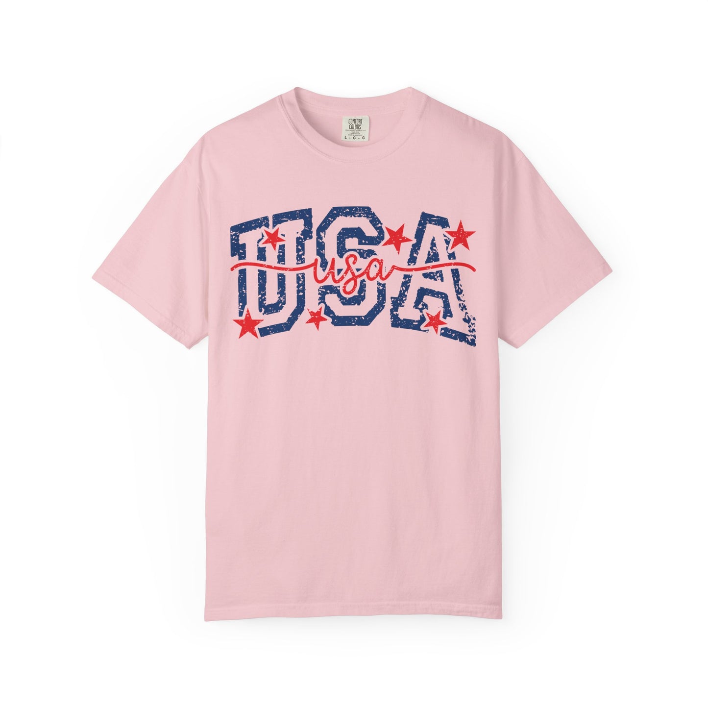Retro USA Americana Mama Tee • Bold Patriotic Outfit Shirt • Vintage 4TH of July Script Summer Top