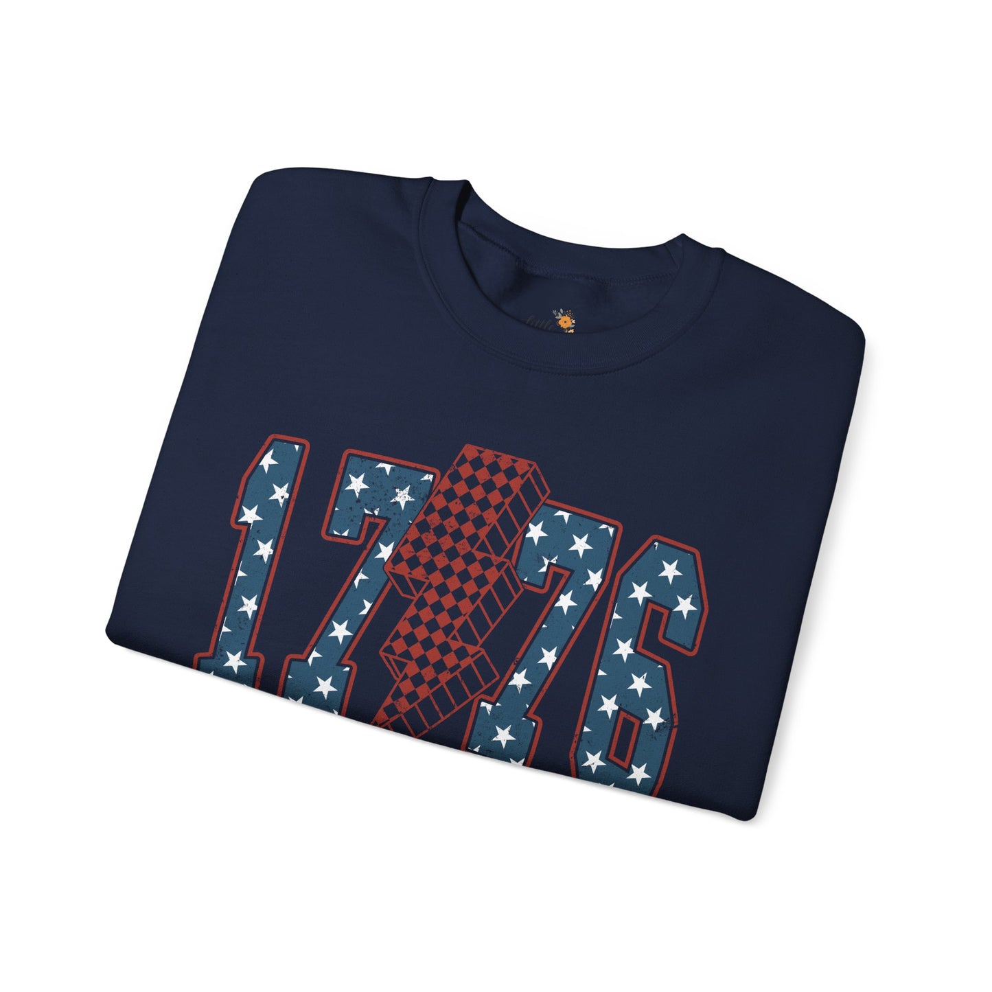1776 Lightning Bolt Sweatshirt • Patriotic Graphic Crewneck • Americana Red White Blue Bold Statement