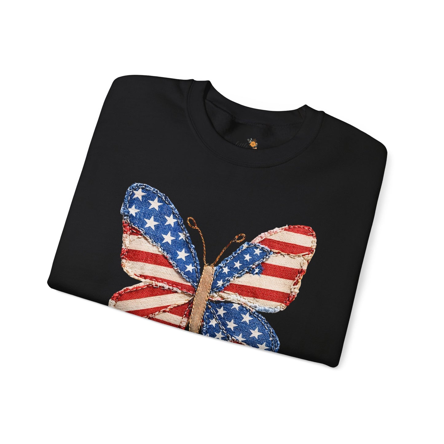 4th of July Butterfly Sweatshirt • Patriotic Butterfly Crewneck • Vintage Americana Red White Blue Graphic