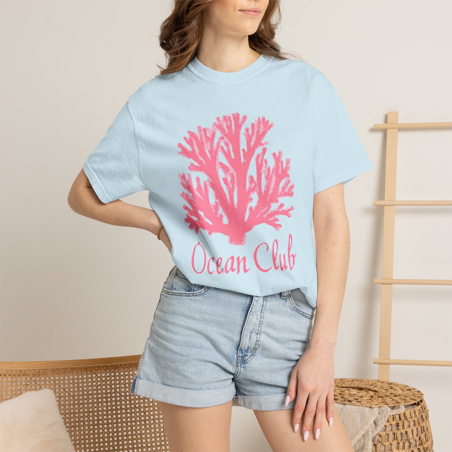 Ocean Club Summer Shirt • Pink Coral Beach Tee • Coastal Vacation Graphic Shirt • Beach Trip Outfit