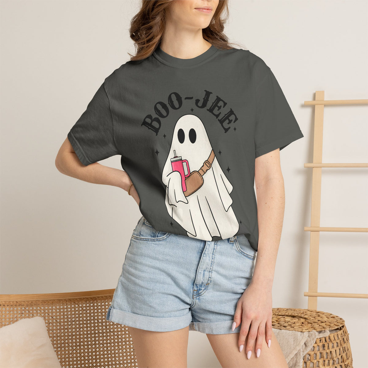 Boo Jee Ghost Shirt, Comfort Colors Halloween Tee, Cute Ghost Shirt, Girly Halloween Graphic Tee, Spooky Season Shirt