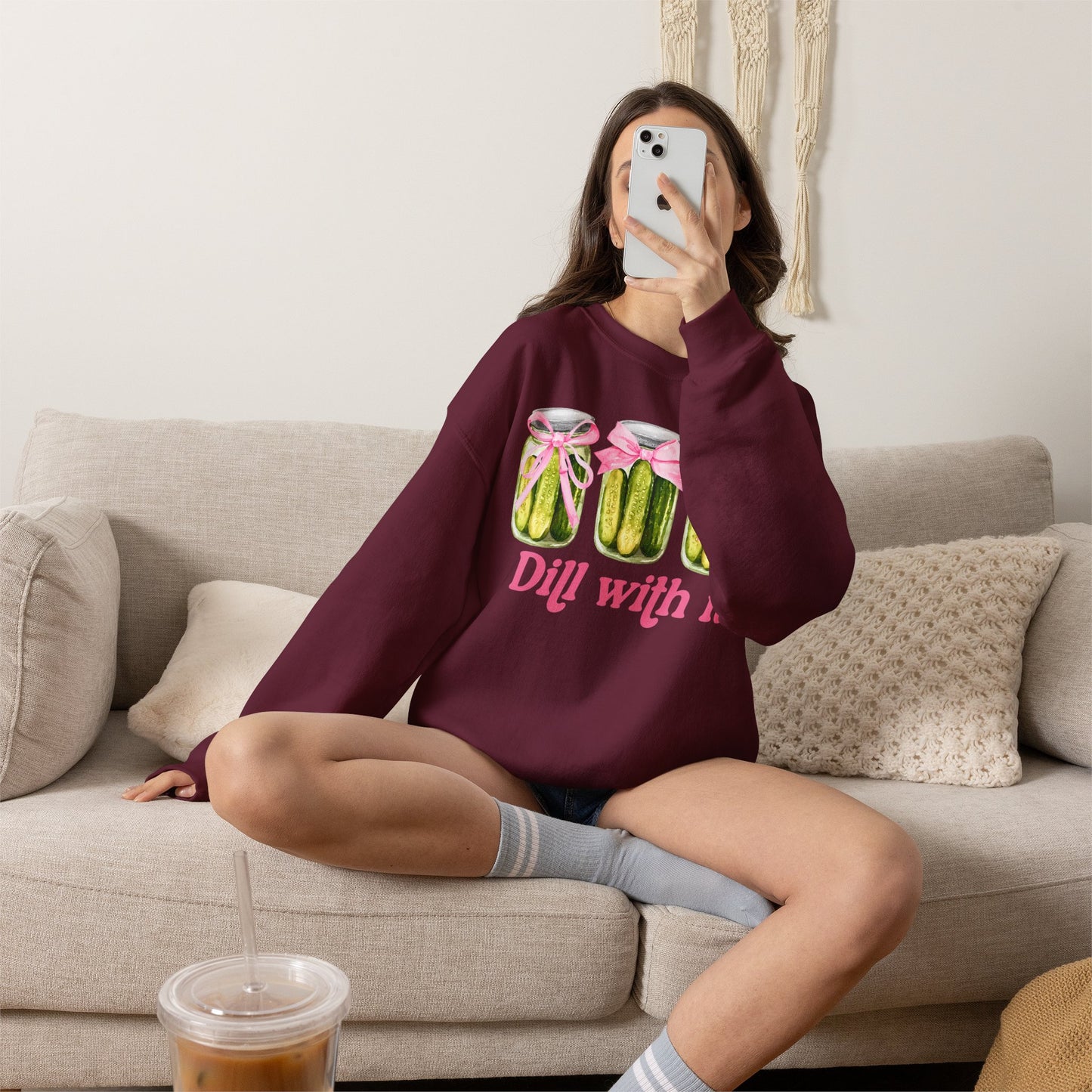 Dill With It Sweatshirt — Funny Pickle Jar Crewneck