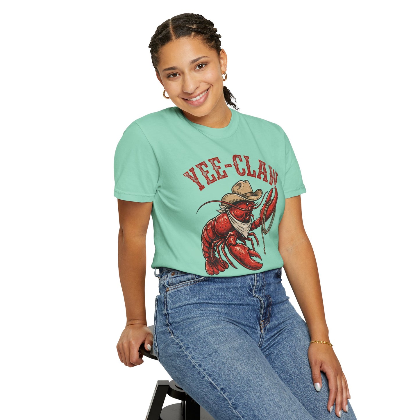 Yee Claw Lobster T-Shirt • Funny Western Cowboy Tee • Country Humor Graphic Shirt