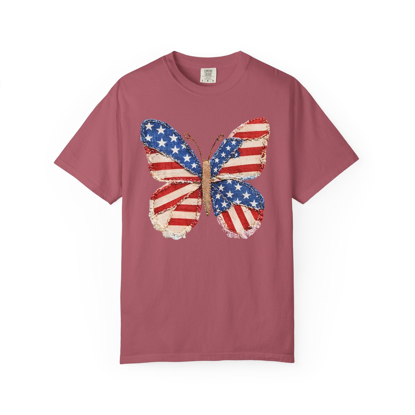 4th of July Butterfly Shirt • Patriotic Butterfly Tee • Vintage Americana Red White Blue Graphic