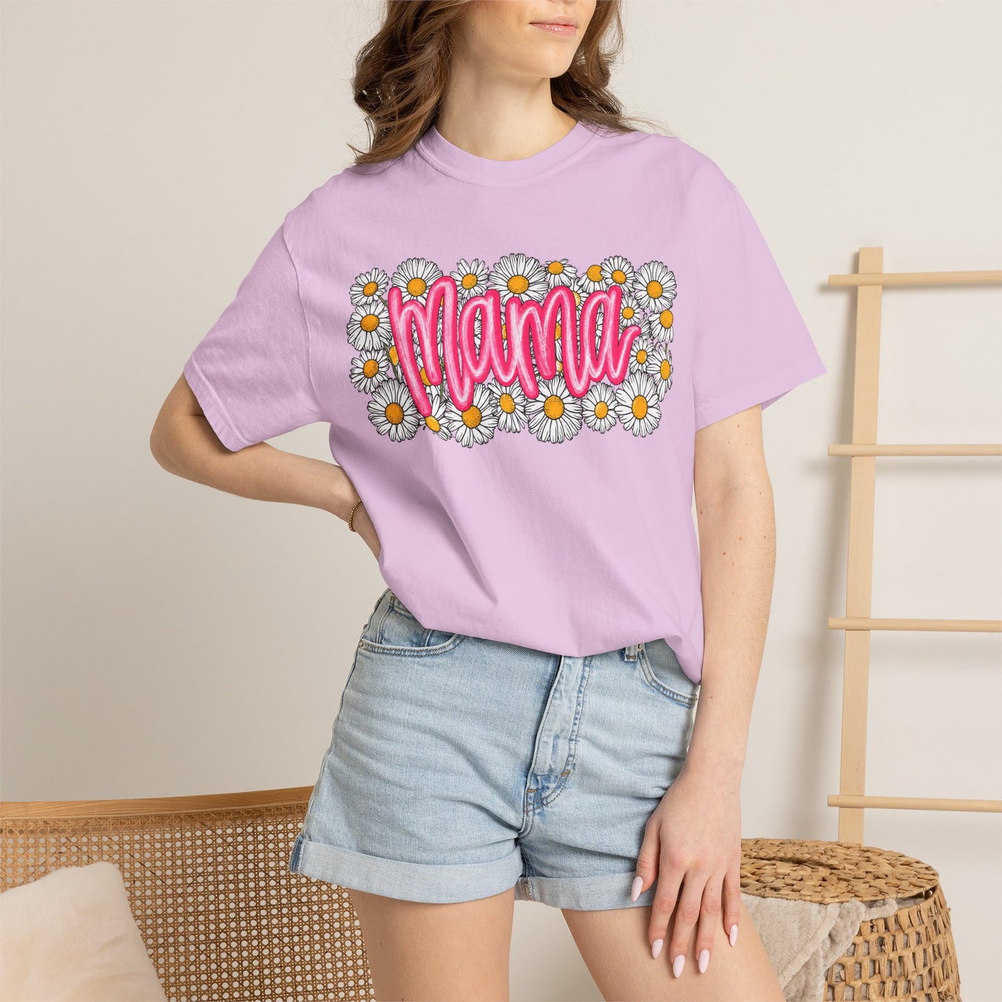 Pink Daisy Mama Shirt • Floral Mama Tee • Spring Mama Graphic Shirt • Cute Feminine Motherhood Outfit