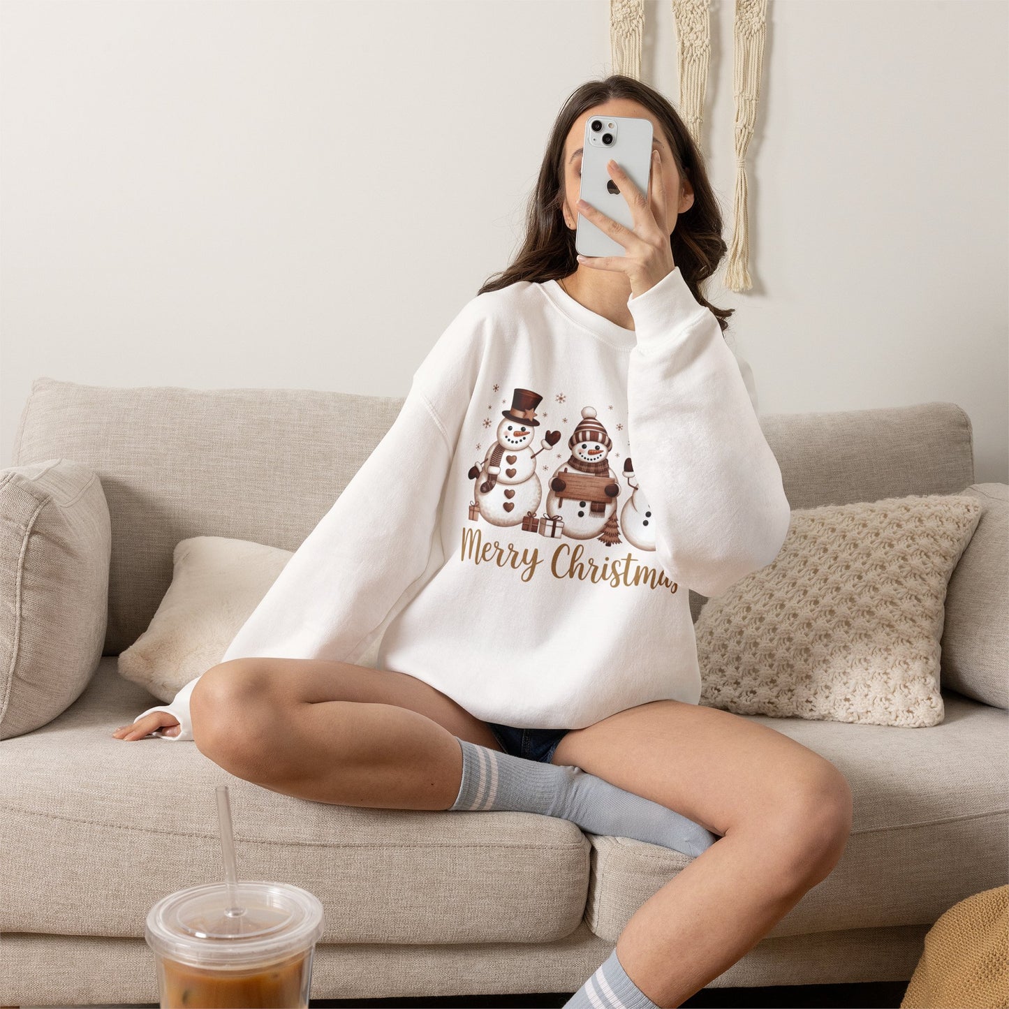 Christmas Snowman Crewneck Sweatshirt – Merry Christmas Holiday Pullover