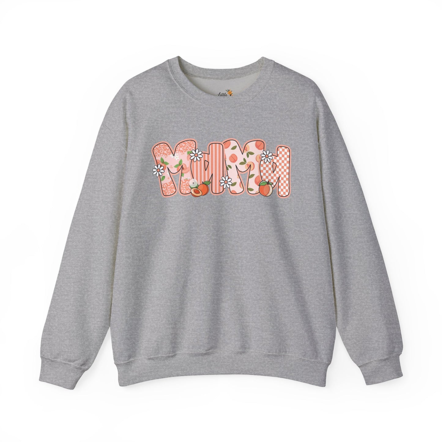 Peach Floral Mama Graphic Sweatshirt • Spring Mama Crewneck • Soft Girly Mom Pullover • Floral Boutique Style Outfit