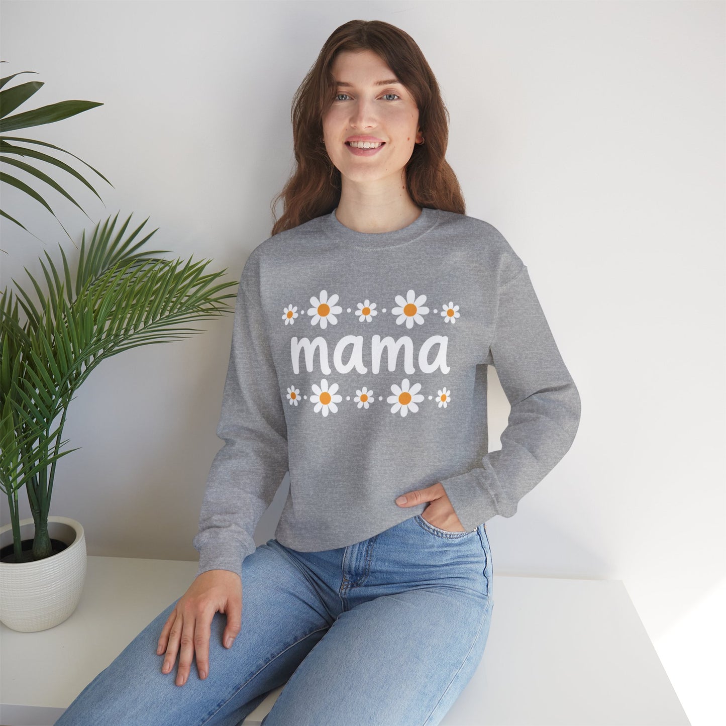 Retro Daisy Mama Crewneck • Floral Mama Sweatshirt • Cozy Motherhood Gift • Boutique Mom Pullover