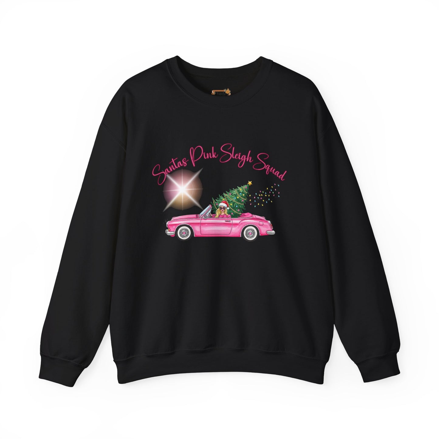 Santa's Pink Sleigh Squad Crewneck Sweatshirt