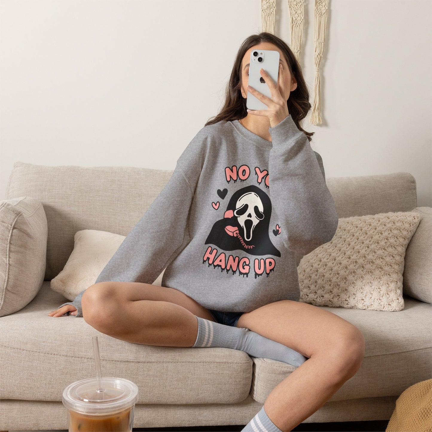 Scream Face "No You Hang Up" Crewneck Sweatshirt