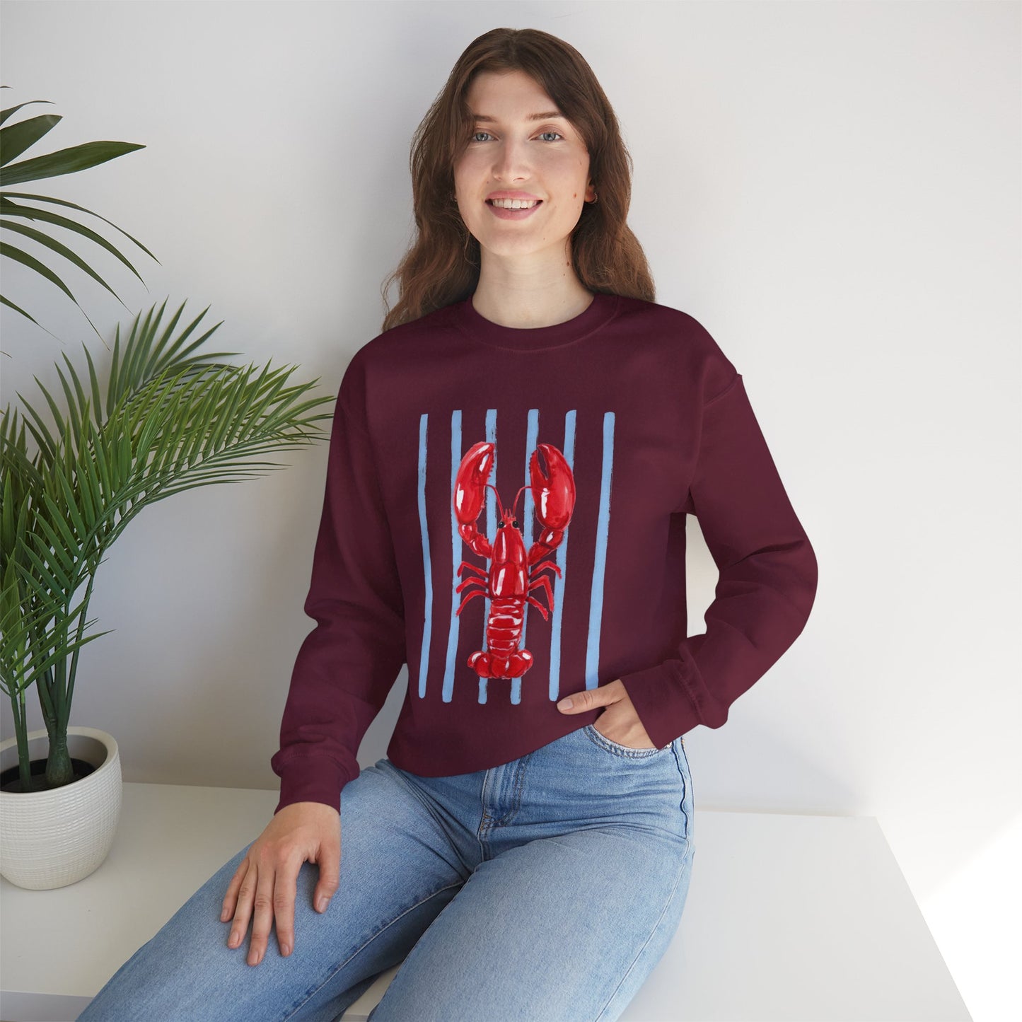 Coastal Lobster Sweatshirt • Beach Vacation Crewneck • Summer Coastal Graphic Sweatshirt • Nautical Pullover