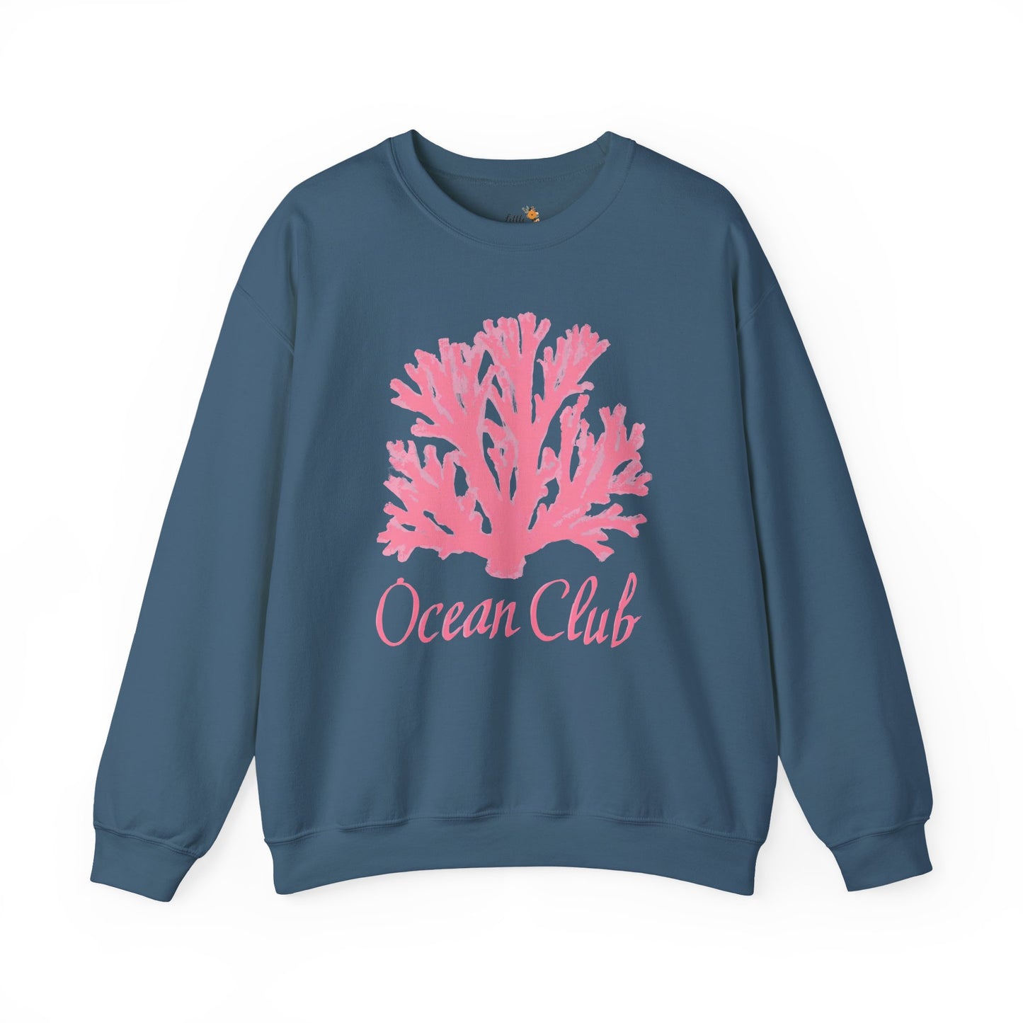 Ocean Club Crewneck • Coastal Summer Sweatshirt • Pink Coral Beach Vacation Pullover • Resort Style