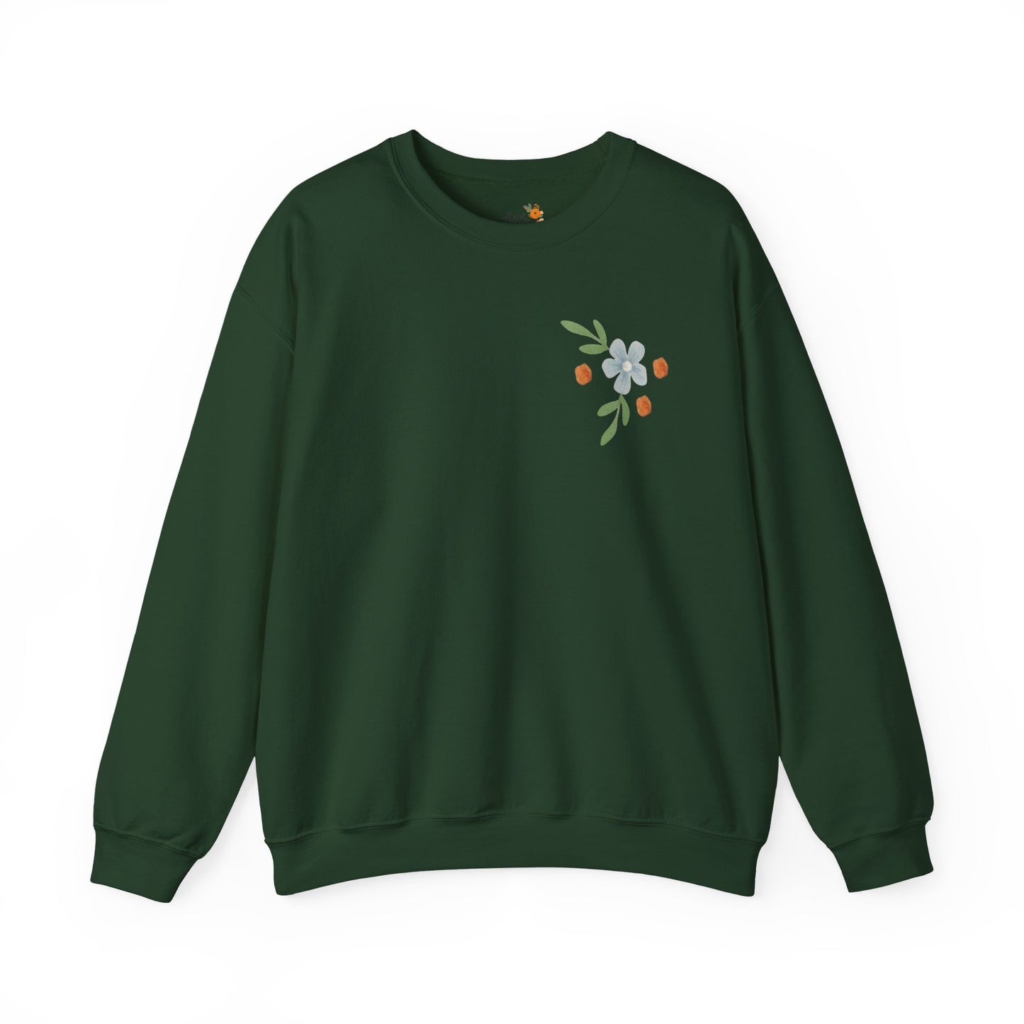 Easter Landscape Faith Sweatshirt (Front & Back) • Christian Mountain Cross Crewneck • Floral Resurrection Scene Graphic