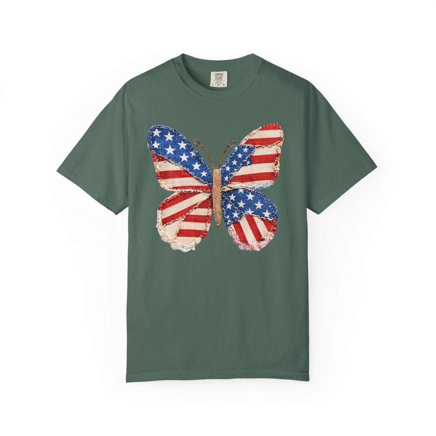 4th of July Butterfly Shirt • Patriotic Butterfly Tee • Vintage Americana Red White Blue Graphic