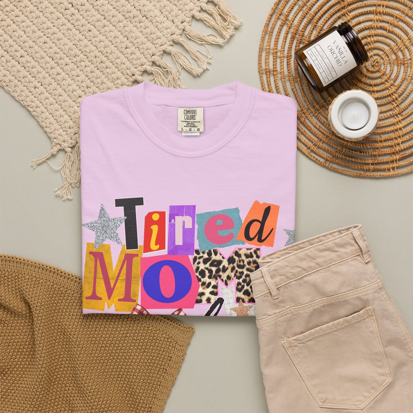 Tired Moms Club Shirt Women • Funny Mom Shirt • Trendy Patchwork Leopard Gingham Graphic Tee • Relatable Mom Outfit