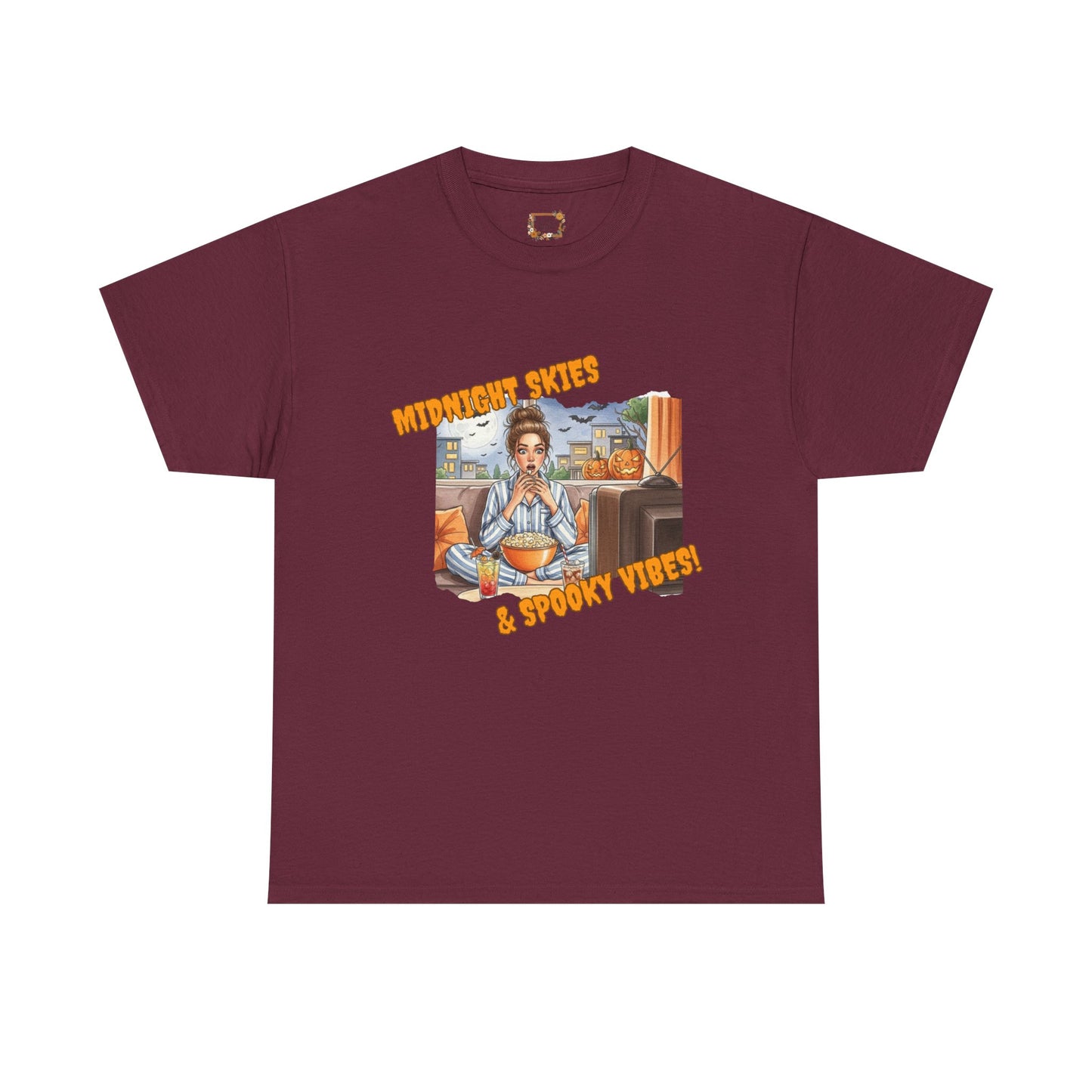 Spooky Vibes Graphic Tee – Soft Cotton Blend Halloween T-Shirt for Everyday Comfort