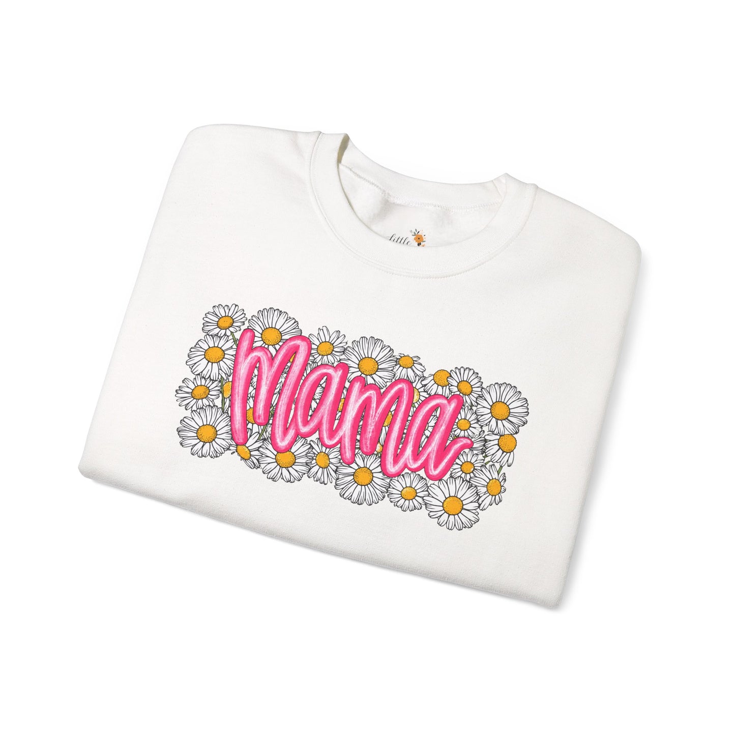 Pink Daisy Mama Sweatshirt • Floral Mama Crewneck • Spring Mama Graphic Sweatshirt • Cute Motherhood Cozy Outfit
