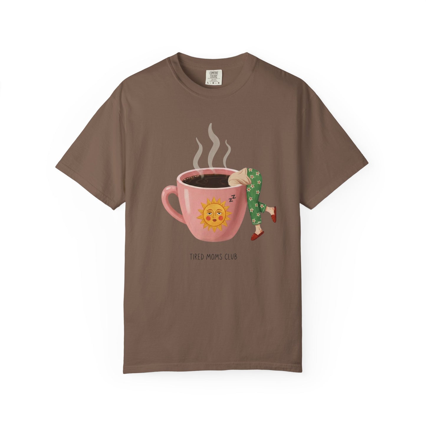 Tired Moms Club Coffee Tee • Funny Exhausted Mom Tshirt • Relatable Vintage Retro Overstimulated Motherhood