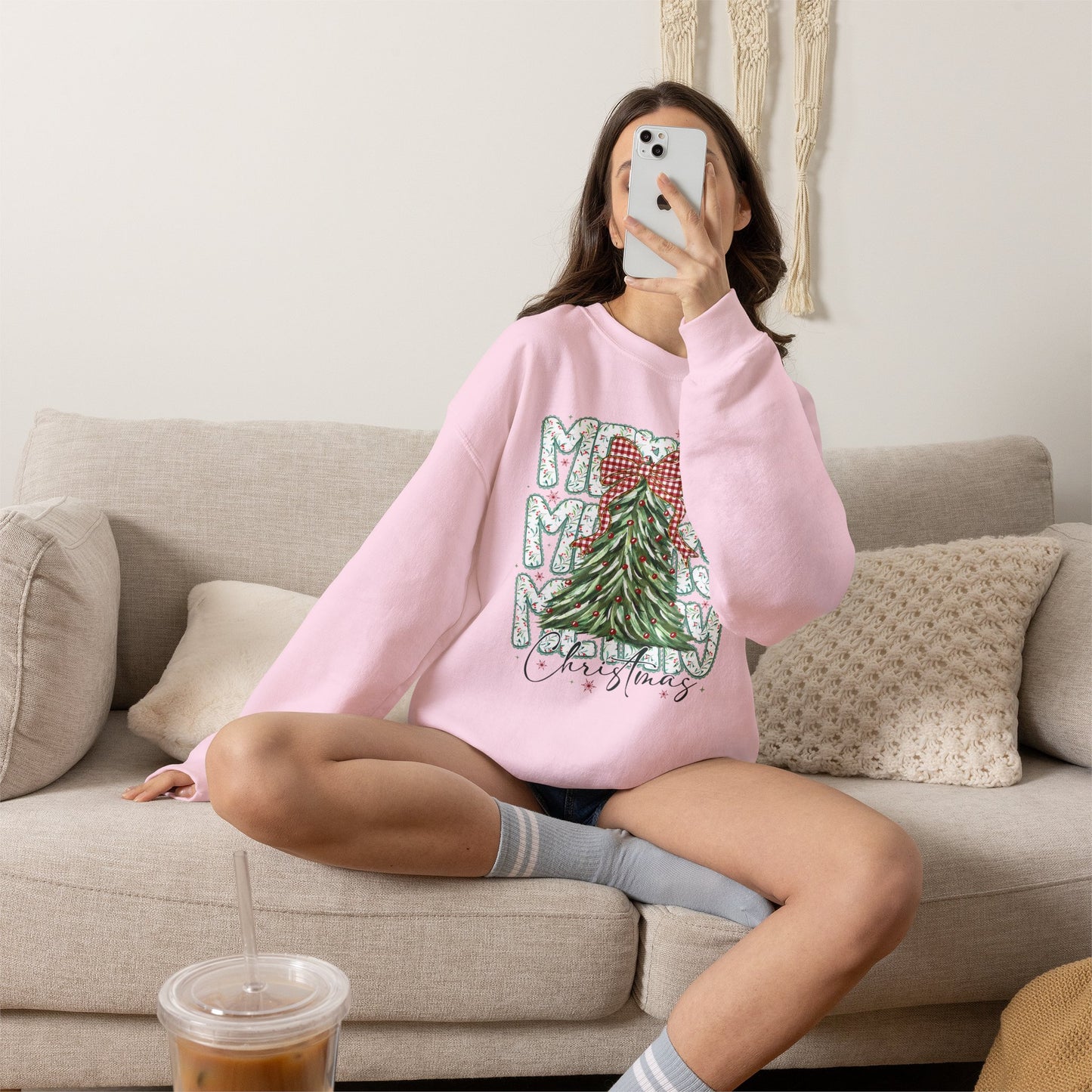 Christmas Tree Crewneck Sweatshirt — Merry Merry Holiday Graphic
