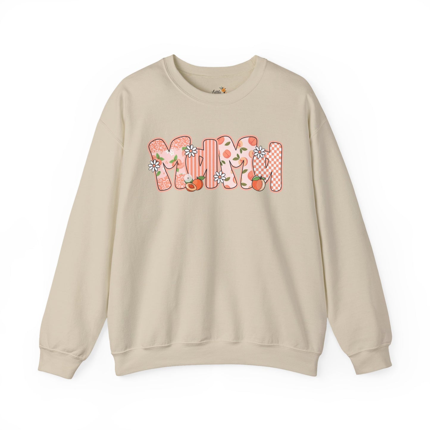 Peach Floral Mama Graphic Sweatshirt • Spring Mama Crewneck • Soft Girly Mom Pullover • Floral Boutique Style Outfit