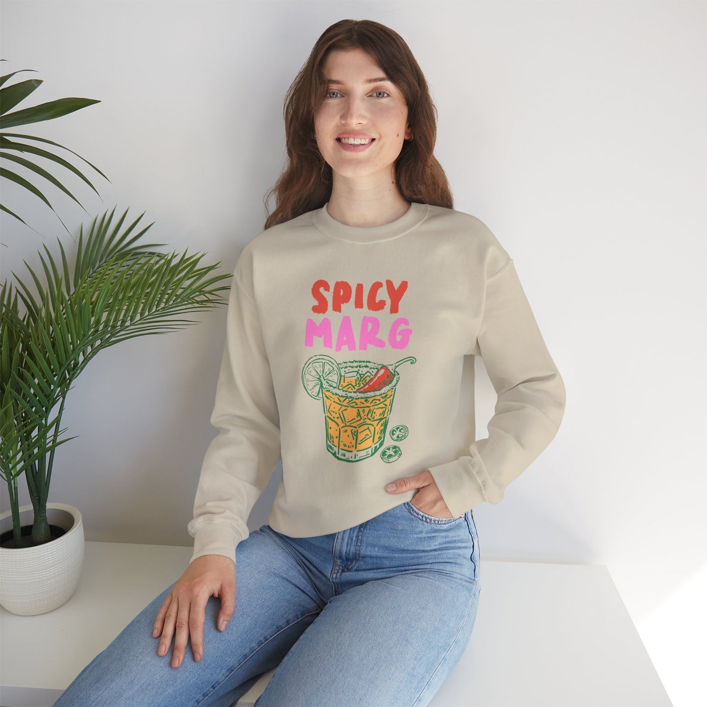 Spicy Marg Sweatshirt • Margarita Summer Crewneck • Girls Night Vacation Sweatshirt • Beach Fiesta Pullover