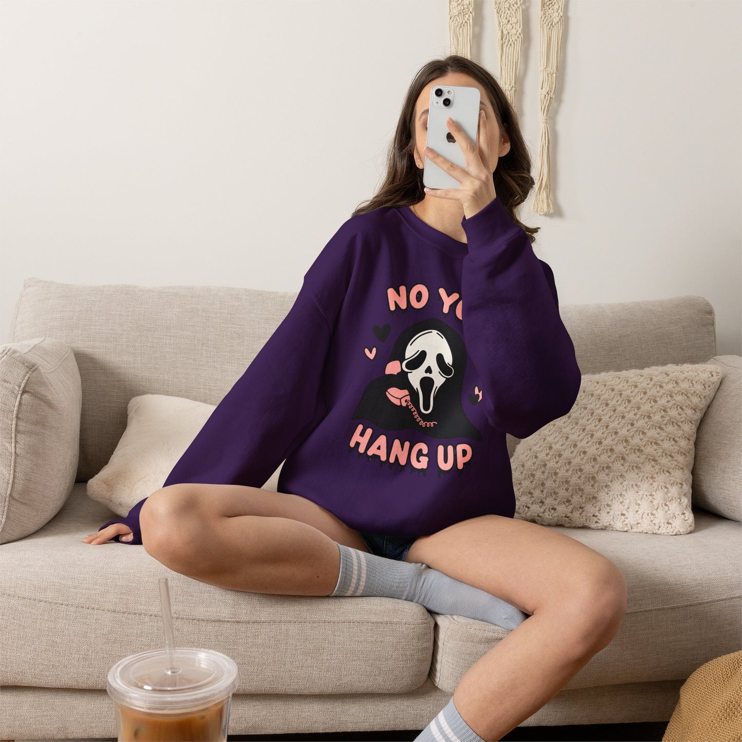 Scream Face "No You Hang Up" Crewneck Sweatshirt