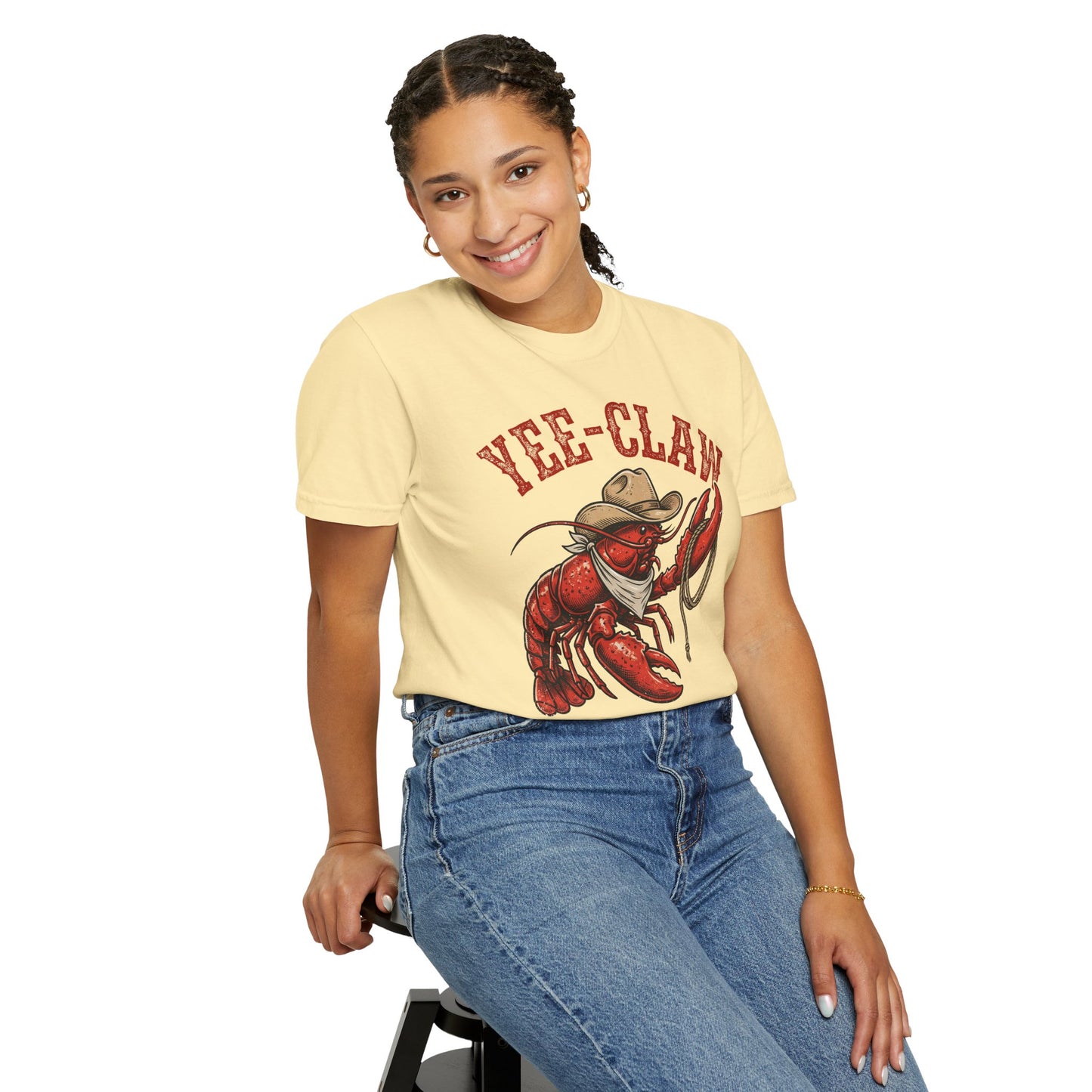 Yee Claw Lobster T-Shirt • Funny Western Cowboy Tee • Country Humor Graphic Shirt