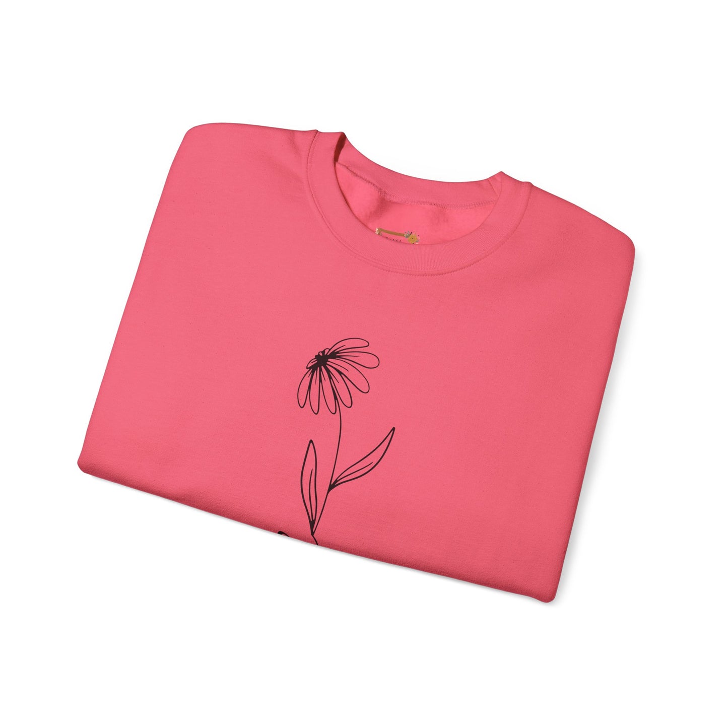 Daisy Faith Floral Sweatshirt | Minimal Line Flower Mama | Neutral Botanical Pullover | Soft Fleece Top