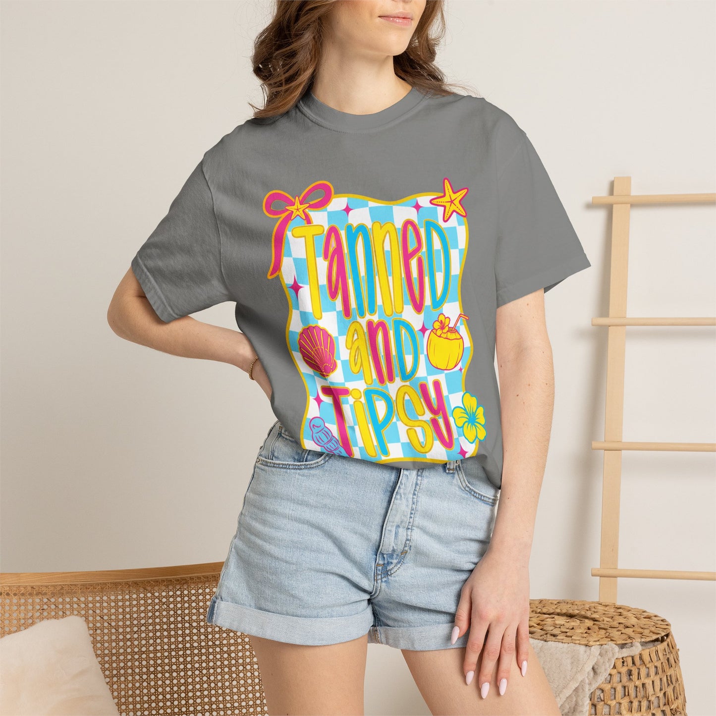 Tanned and Tipsy Shirt • Beach Vacation Graphic Tee • Summer Beach Girl Shirt • Tropical Summer Outfit