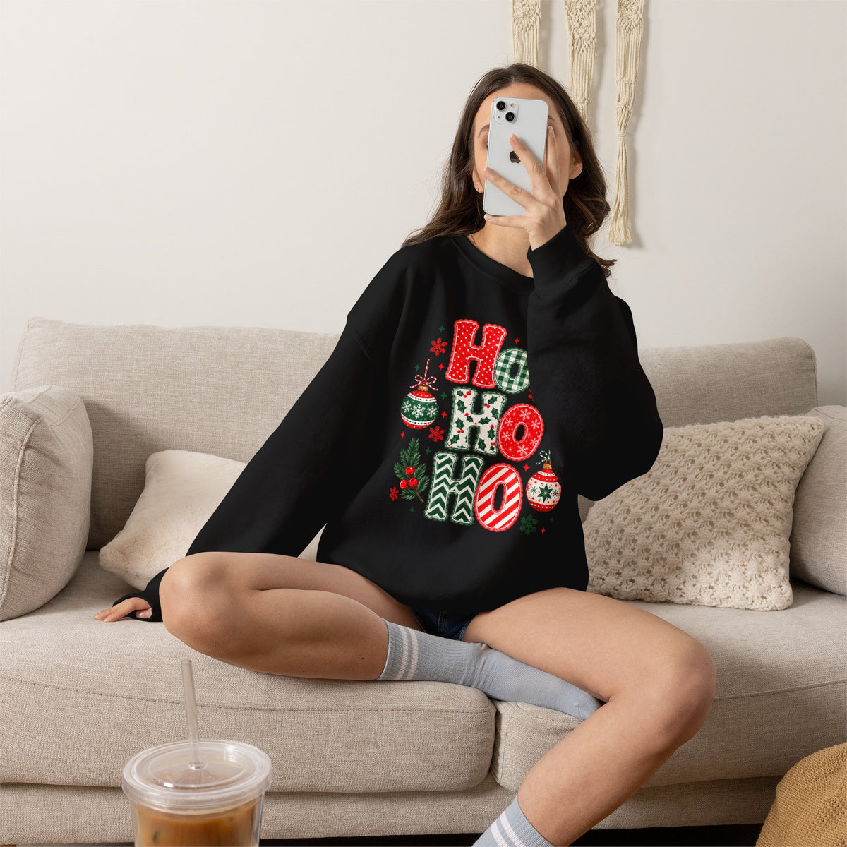 Ho Ho Ho Christmas Sweatshirt, Retro Christmas Crewneck, Gildan Holiday Sweatshirt, Festive Christmas Sweater, Christmas Gift