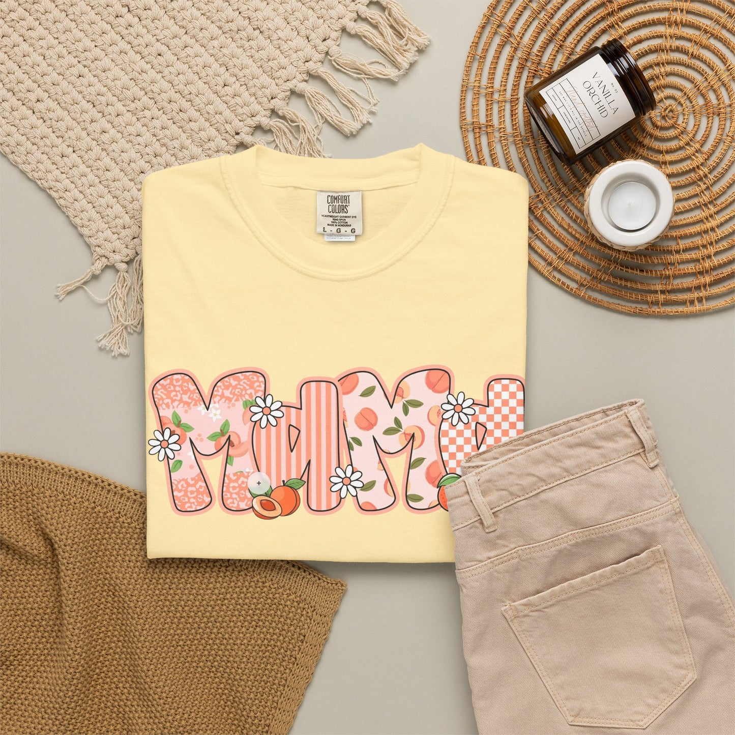 Peach Floral Mama Graphic Tee • Spring Mama Shirt • Soft Girly Mom Shirt • Floral Boutique Style Outfit