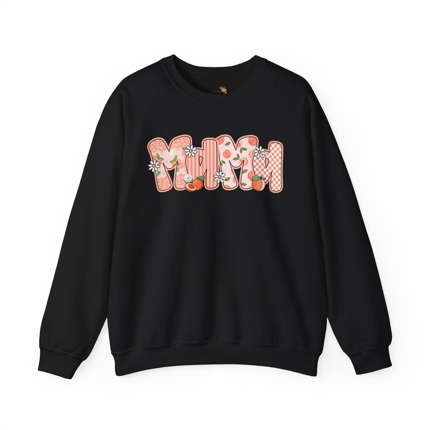 Peach Floral Mama Graphic Sweatshirt • Spring Mama Crewneck • Soft Girly Mom Pullover • Floral Boutique Style Outfit