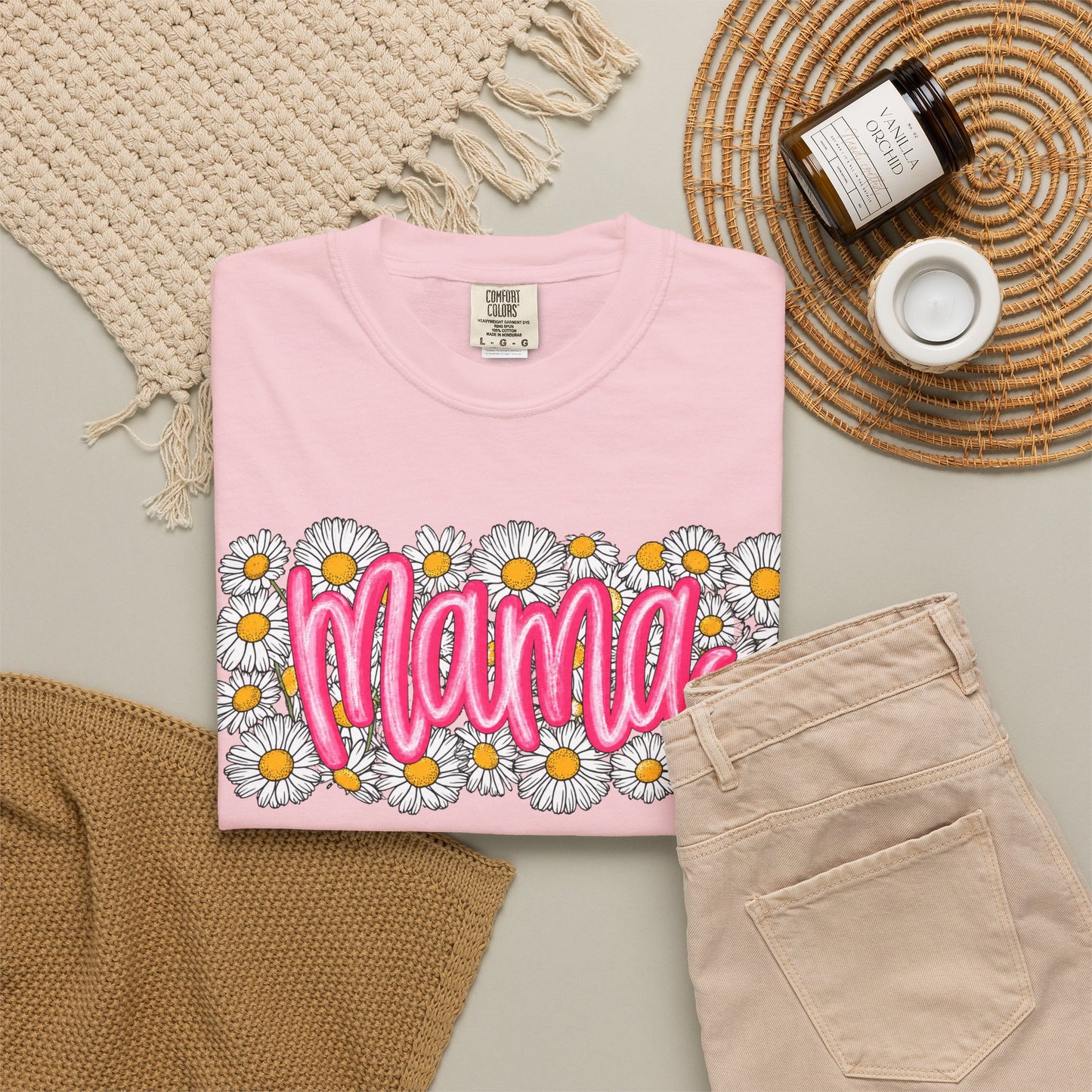 Pink Daisy Mama Shirt • Floral Mama Tee • Spring Mama Graphic Shirt • Cute Feminine Motherhood Outfit