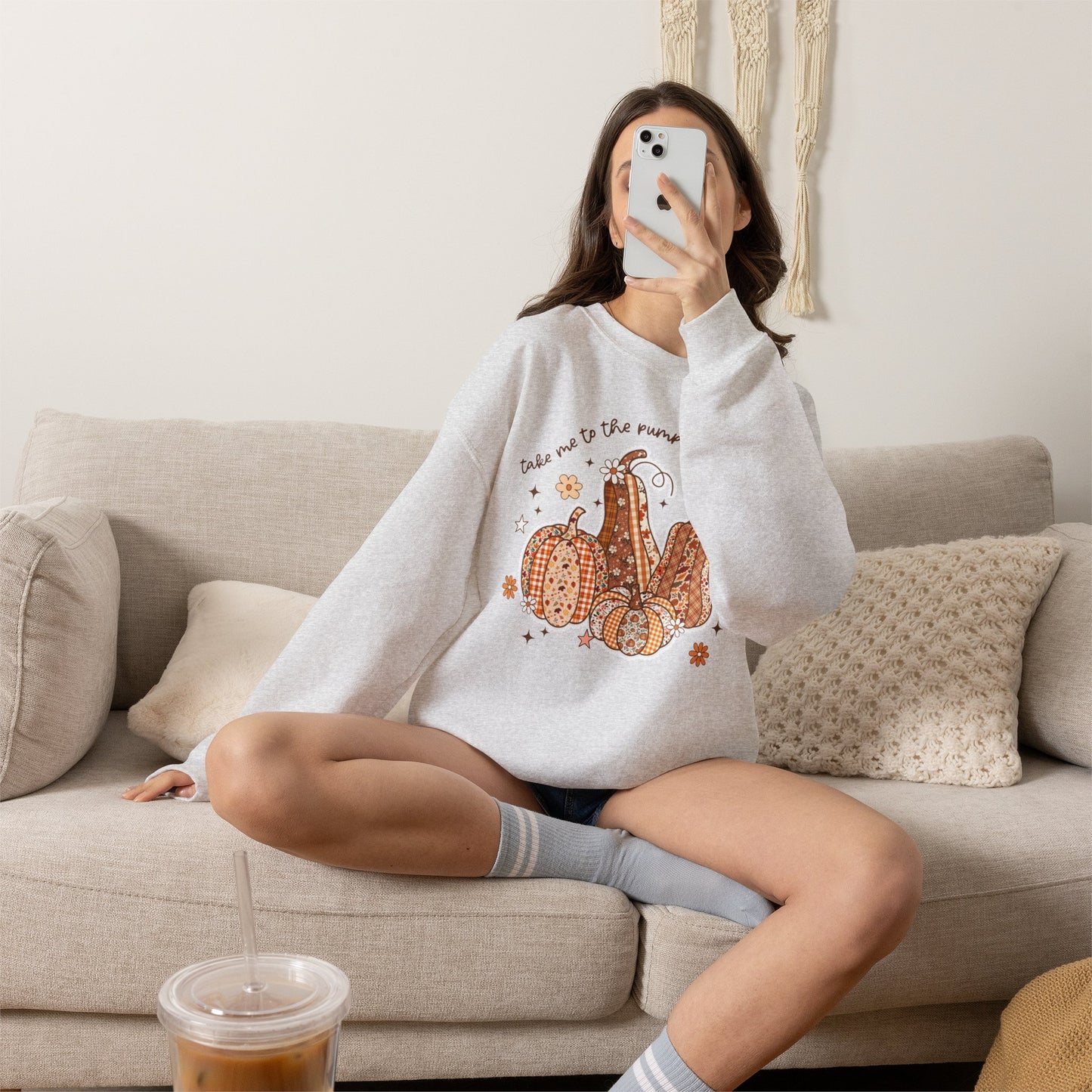 Pumpkin Patch Gourd Crewneck Sweatshirt – "Take Me to the Pumpkin Patch" Fall Pullover
