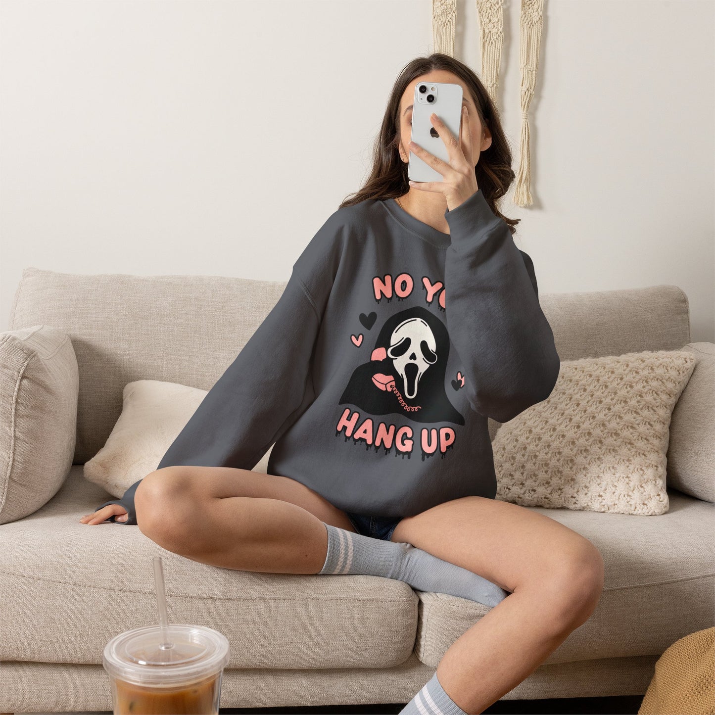 Scream Face "No You Hang Up" Crewneck Sweatshirt