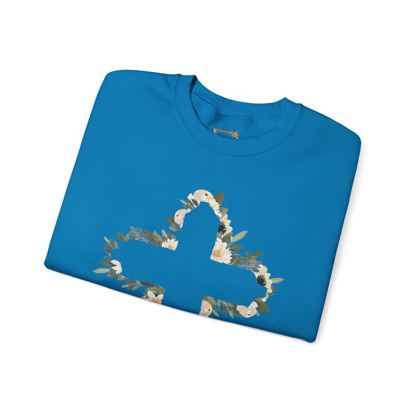 Floral Cross Crewneck Sweatshirt — Christian Faith Floral Pullover