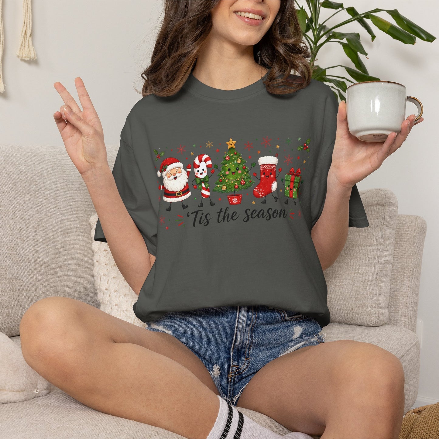 Christmas Santa Tree T-Shirt — 'Tis the Season Holiday Tee