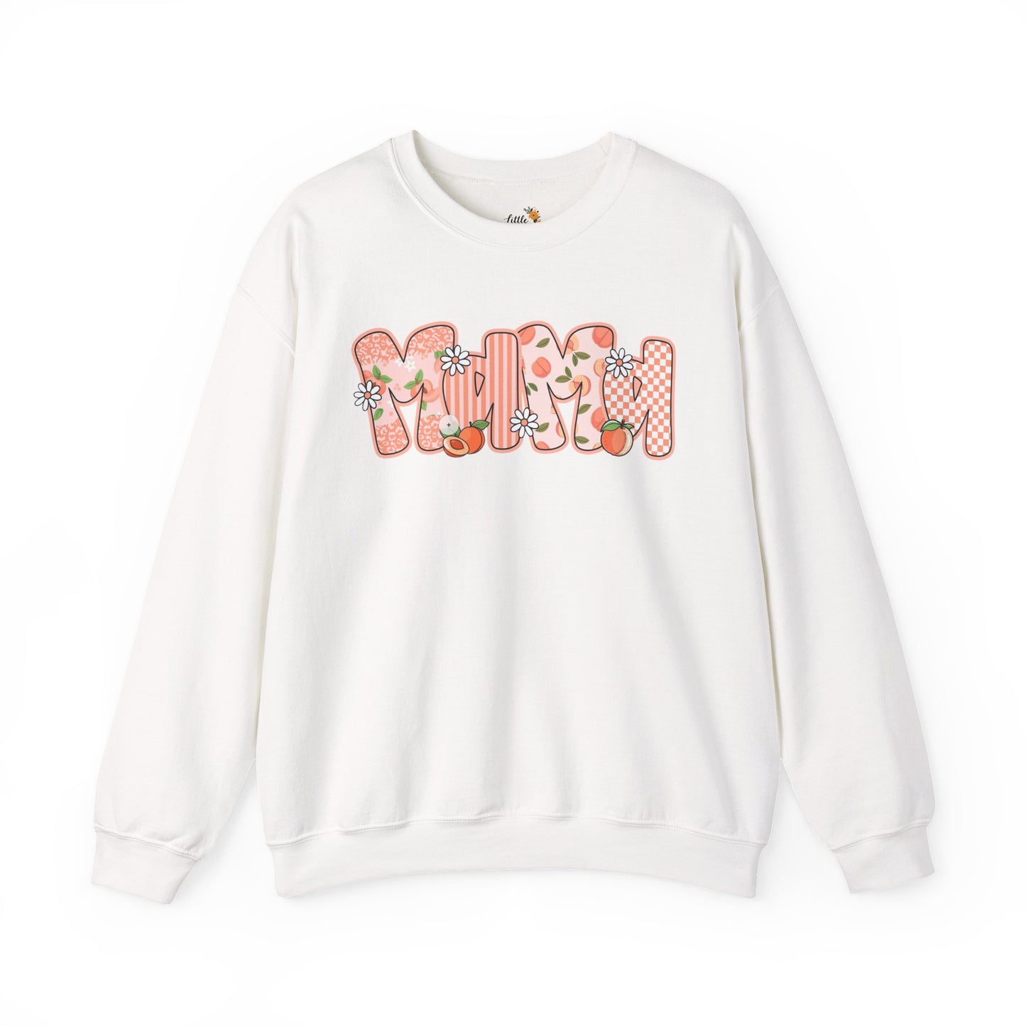 Peach Floral Mama Graphic Sweatshirt • Spring Mama Crewneck • Soft Girly Mom Pullover • Floral Boutique Style Outfit