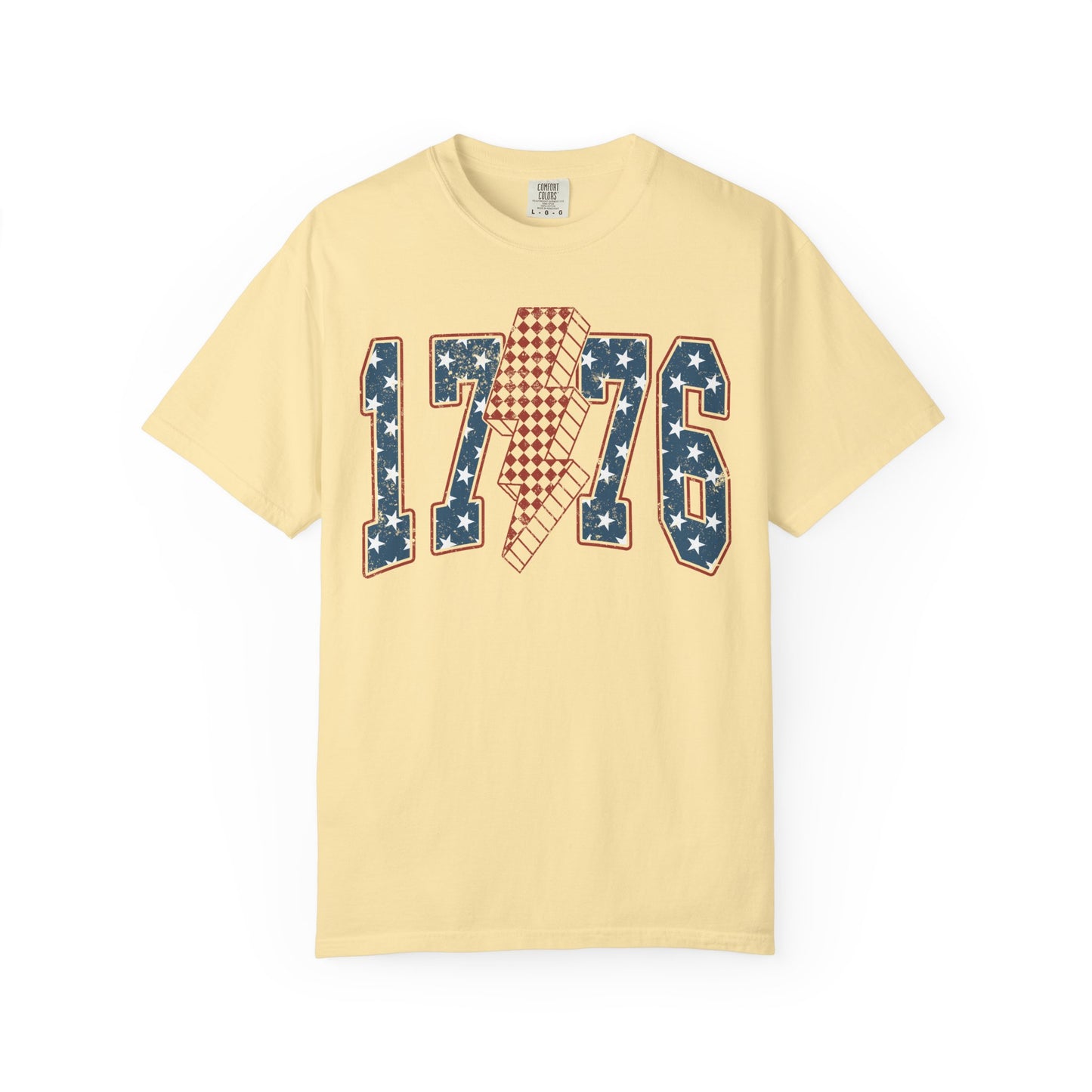 1776 Lightning Bolt Shirt • Patriotic Graphic Tee • Americana Red White Blue Bold Statement